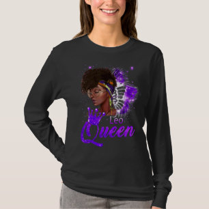 Purple Leo Queen African American Woman July Aug T-Shirt