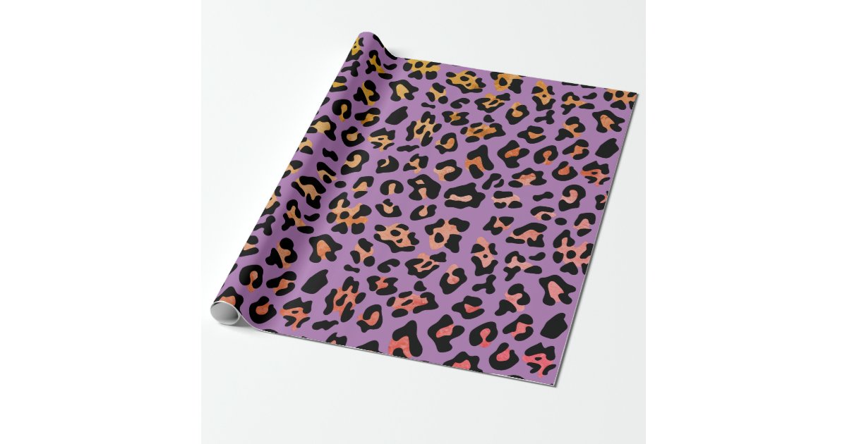 Purple Leopard Animal Print Wrapping Paper Zazzle