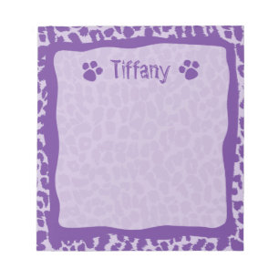 Purple Leopard Cheetah Animal Notepad