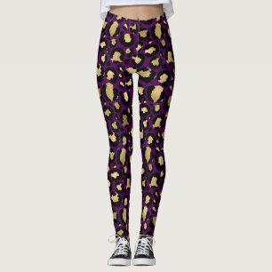 Purple leopard/cheetah animal print leggings