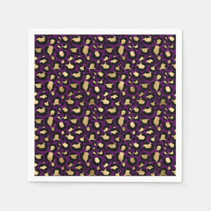 Purple leopard/cheetah animal print napkins