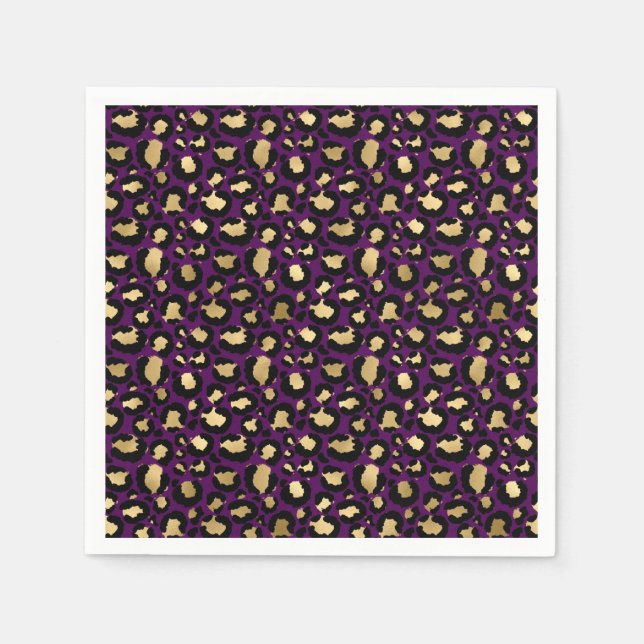 Purple leopard/cheetah animal print napkins (Front)