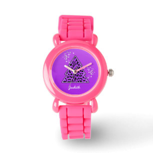 Purple Leopard Cheetah Christmas Tree Watch