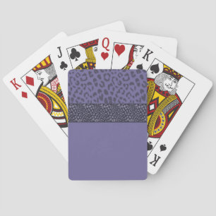 Purple Leopard Fur Pattern Playing Cards