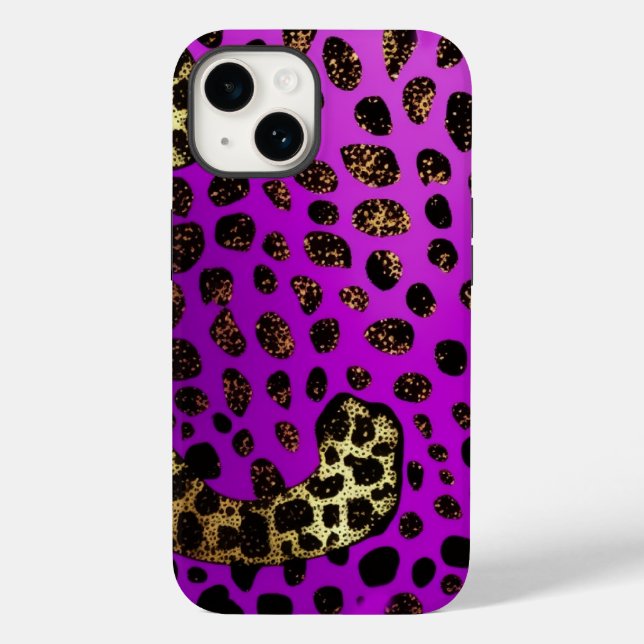 Purple Leopard Glitter iPhone Mate Tough Case (Back)