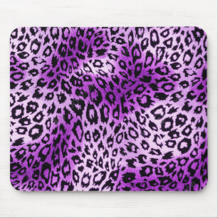 Purple Leopard Heart Animal Print Mouse Pad