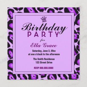 Purple Leopard Invitation