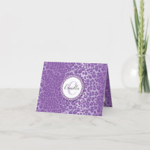 Purple Leopard Pattern w/ Custom Monogram & Name