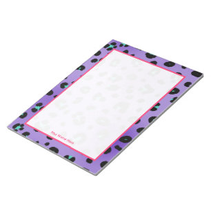 Purple Leopard Personalised Notepad
