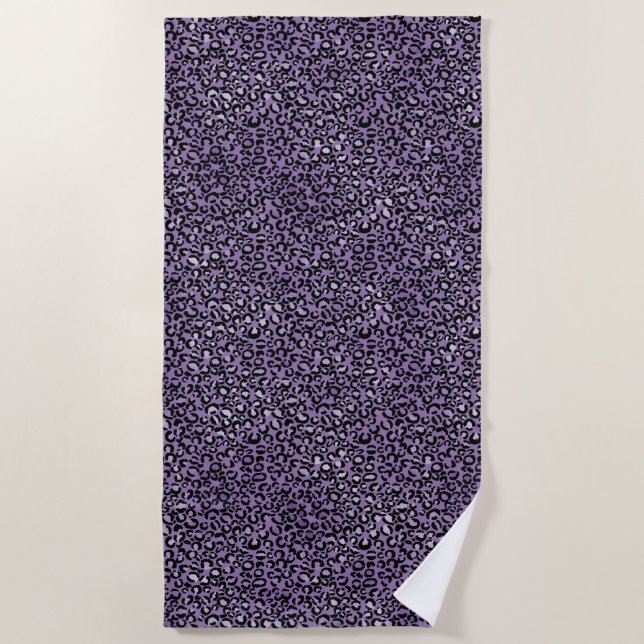 Purple Leopard Print Beach Towel (Front)