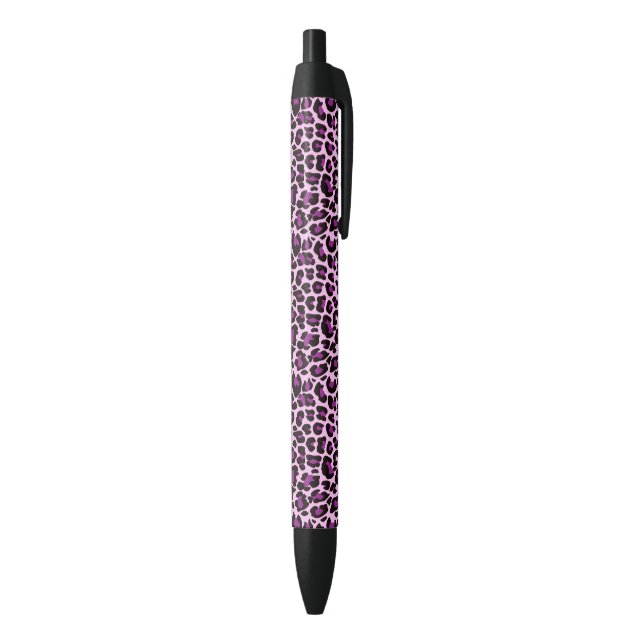 Purple Leopard Print Black Ink Pen (Bottom (Vertical))
