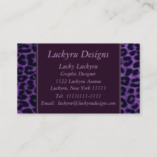 Purple Leopard Print Business Card