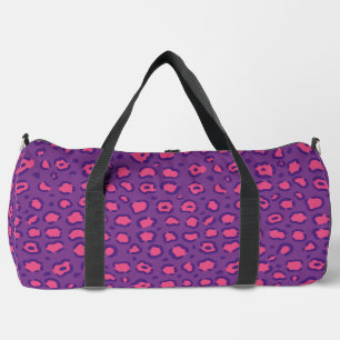 Purple Leopard Print Duffle Bag