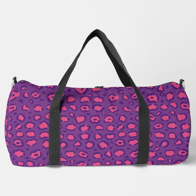 Purple Leopard Print Duffle Bag (Front)