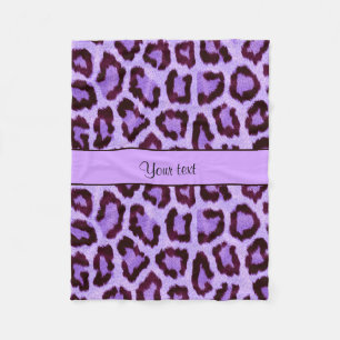 Purple Leopard Print Fleece Blanket