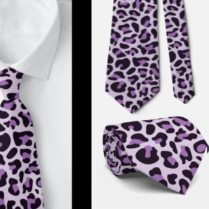 Purple Leopard Print Groomsmen Punk Rock Weddings Tie