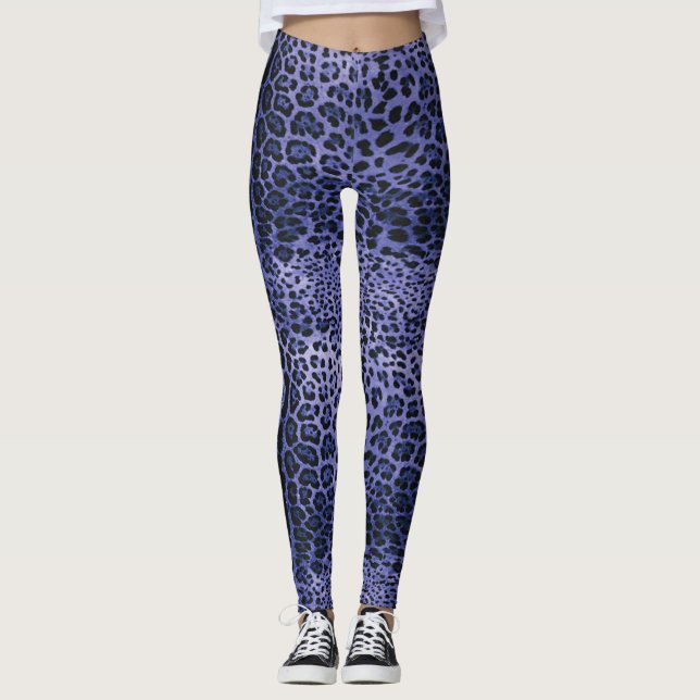 Purple Leopard Print Leggings (Front)