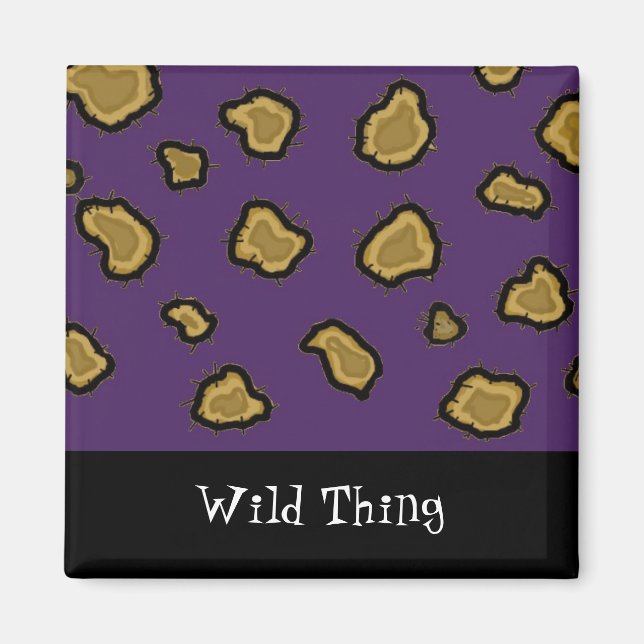 Purple Leopard Print Magnet (Front)