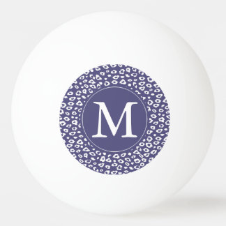 Purple Leopard Print Monogram Ping Pong Ball