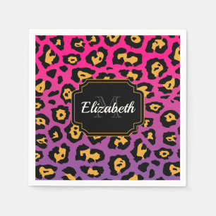 Purple Leopard Print Napkin