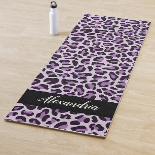 Purple Leopard Print Personalised Pilates Yoga Mat