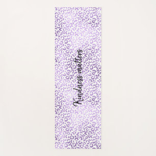 Purple Leopard Print personalised Yoga Mat