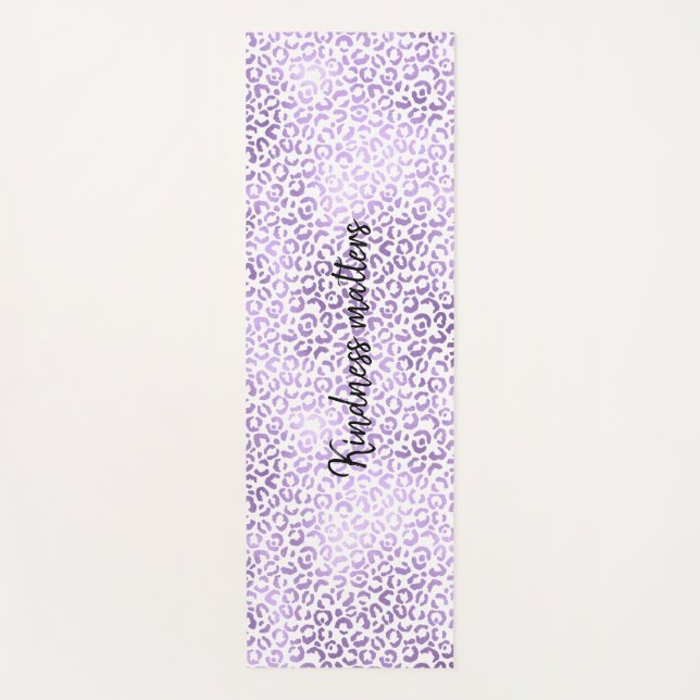 Purple Leopard Print personalised Yoga Mat (Front)
