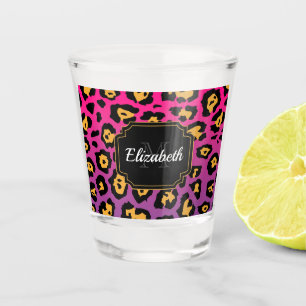 Purple Leopard Print Shot Glass