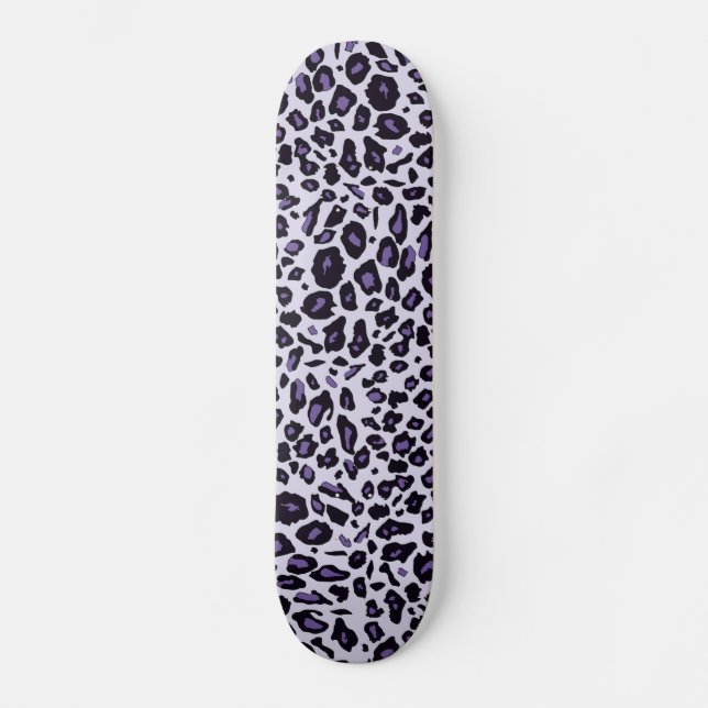 Purple leopard print skateboard (Front)