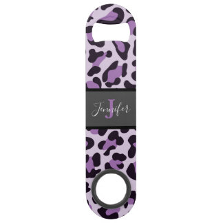 Purple Leopard Print Speed Bottle Opener
