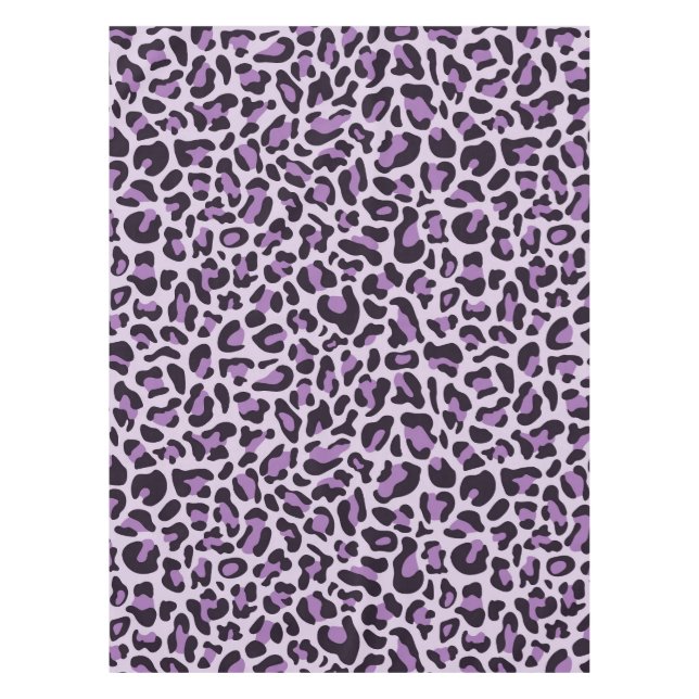 Purple Leopard Print Tablecloth (Front)