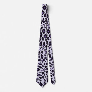 Purple leopard print tie