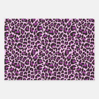 Purple Leopard Print Wrapping Paper Sheet