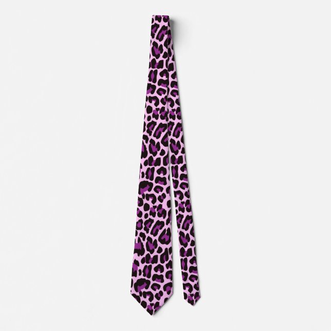 Purple Leopard Skin Print Tie (Front)