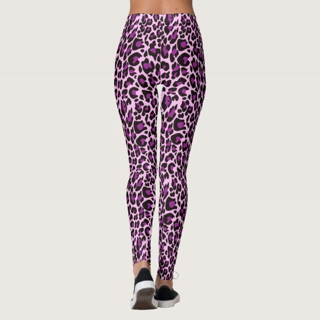 Purple Leopard Skin Spots Leggings (Back)