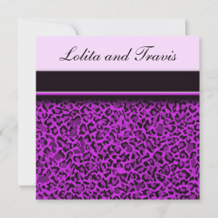 Purple Leopard Wedding Invitation