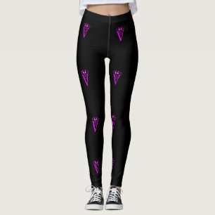 Purple Letter Face Leggings