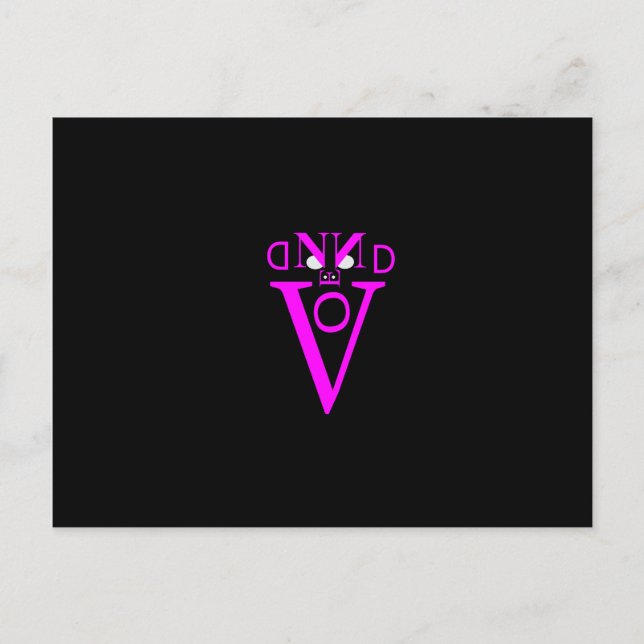 Purple Letter Face Postcard (Front)