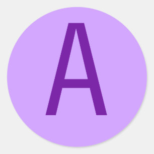 Purple Letter or Text on T shirts and Products Classic Round Sticker