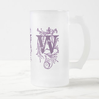 Purple Letter 'W' Wrapped in Vines - Mug