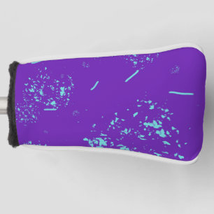Purple Light Blue Doodles Golf Head Cover