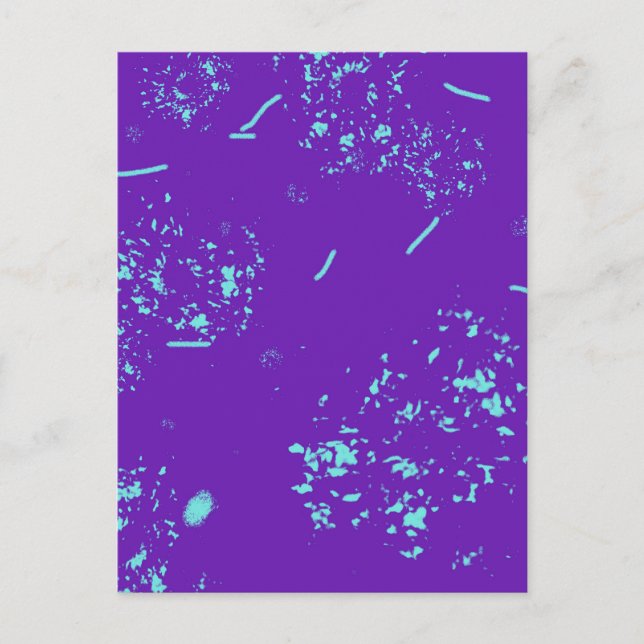 Purple Light Blue Doodles Postcard (Front)
