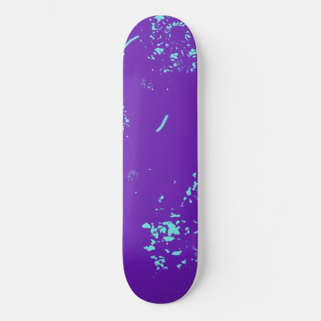 Purple Light Blue Doodles Skateboard (Front)