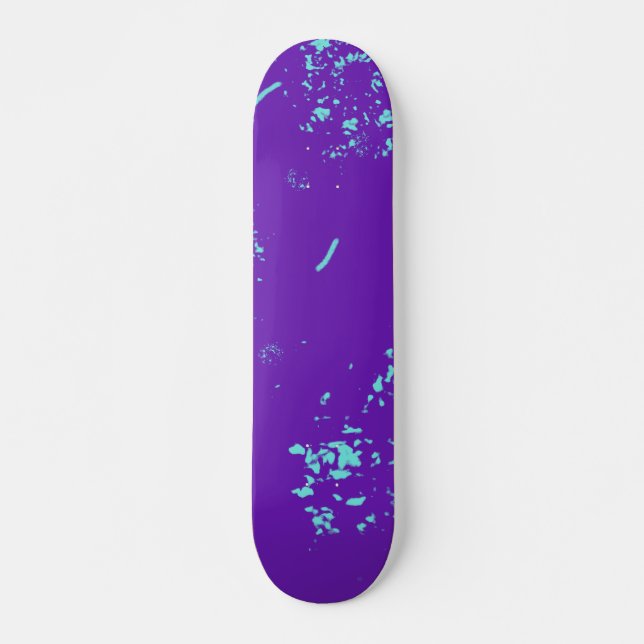 Purple Light Blue Doodles Skateboard (Front)
