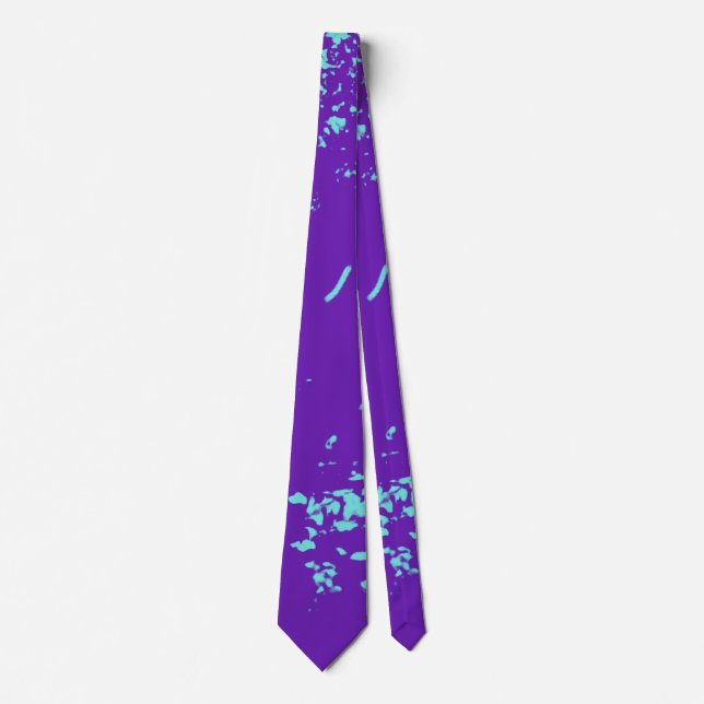 Purple Light Blue Doodles Tie (Front)