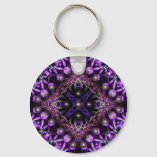 Purple Light Fractal Tapestry Keychain