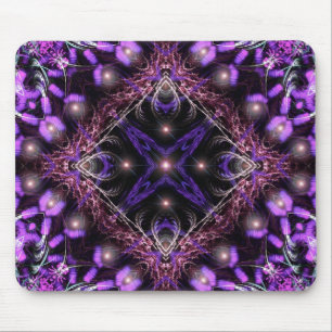 Purple Light Fractal Tapestry Mousepad