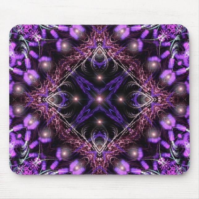 Purple Light Fractal Tapestry Mousepad (Front)