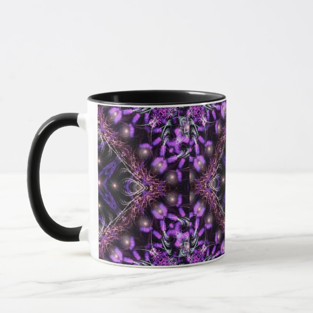 Purple Light Fractal Tapestry Mug (Left)