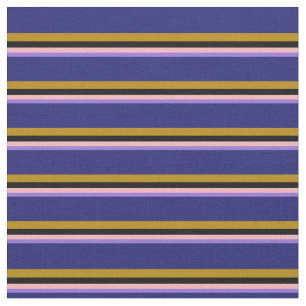 Purple, Light Pink, Black, Dark Goldenrod & Blue Fabric